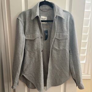 Abercrombie & Fitch | Light Gray wool-blend Shirt Jacket  | size XS